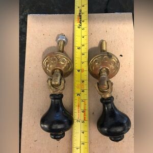 Vintage Pair of Victorian Eastlake Teardrop Pulls